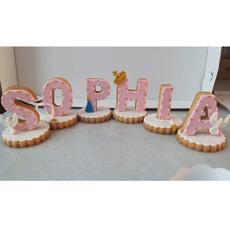 Bolacha Caseira Decorada com Pasta Americana - Letras 3D